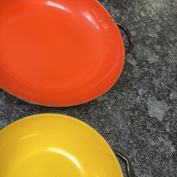 Set of 3 Vintage Enamel Paella Platters Pans Dishes - Picture 4 of 6